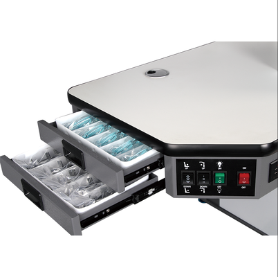 Ophthalmic Chair Unit With Table For One Instrument Arm Adjustable Left & Right  with two small drawers GD7501AB