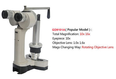 Horizontal ±30° Slit Angle Hand Held Slit Lamp With White LED Illumination Bulb